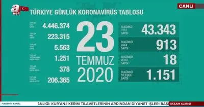 Son dakika: Corona virüs 23 Temmuz günlük vaka sayısı açıklandı! Son 24 saatte 18 kişi hayatını kaybetti | Video