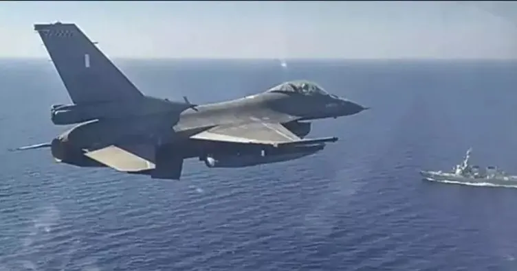 Ege Denizi’nde korku dolu anlar: Yunan Hava Kuvvetlerine ait F-16 suya çakıldı!