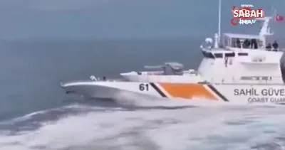 Aksiyon filmlerini aratmayan görüntüler! Türk Sahil Güvenlik ekipleri Yunan botunu böyle kovaladı | Video