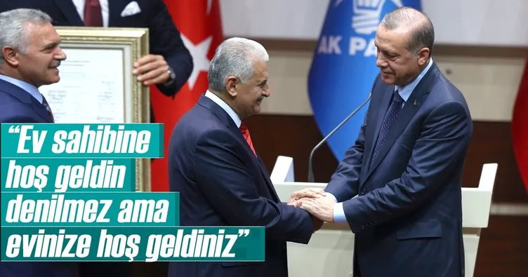 Başbakan Yıldırım, Cumhurbaşkanı Erdoğan’ın üyelik töreninde konuştu