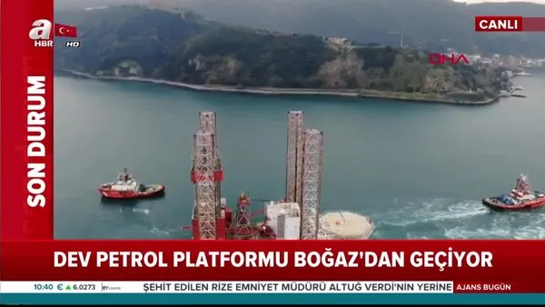 İstanbul Boğazı'ndan dev petrol platformu geçiyor