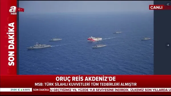 Milli Savunma Bakanlığı: Oruç Reis araştırma gemisine Türk Deniz Kuvvetleri tarafından refakat ve koruma | Video