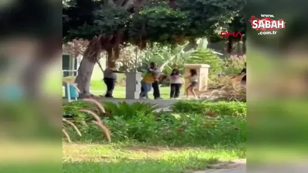 Adana'da kadınların saç saça kavgası kamerada | Video