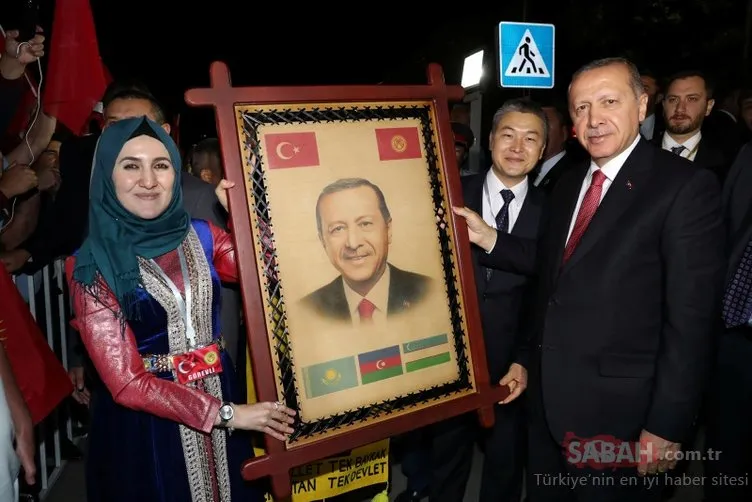 Bişkek sokaklarında Başkan Erdoğan’a sevgi seli