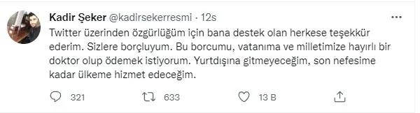 Son dakika: Kadir Şeker açıklama yaptı: Son nefesime kadar...