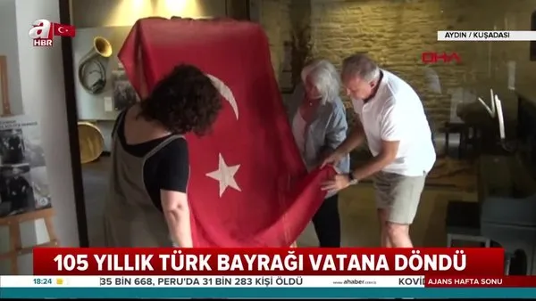 100 yıllık Türk Bayrağı vatana döndü | Video