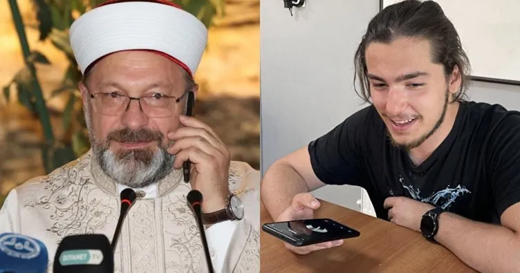 Erbaş, YKS Arapça dil testi birincisi imam hatip lisesi öğrencisini kutladı