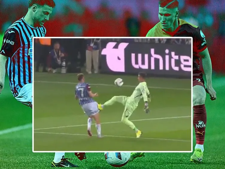 Trabzonspor - Galatasaray maçında tartışılan pozisyon! Oyuncular penaltı bekledi...