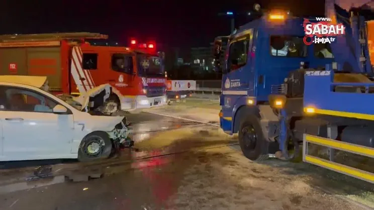 TEM Otoyolu’nda 3 araçlı zincirleme trafik kazası: 3 yaralı | Video