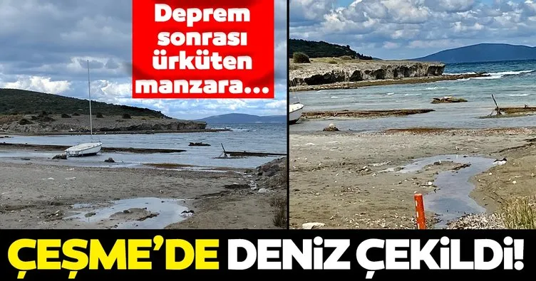SON DAKİKA: Yunanistan depreminden sonra korkutan görüntü! İzmir’de deniz çekildi!