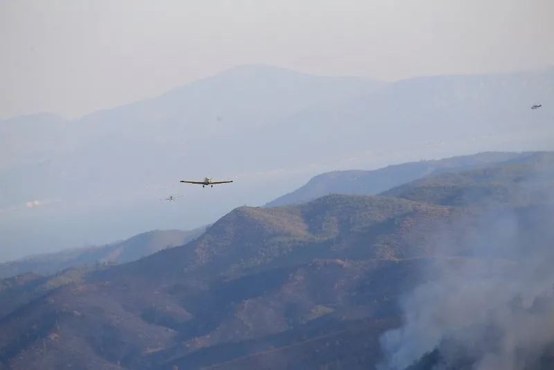 Son dakika | Marmaris'teki yangında baş döndüren hava trafiği