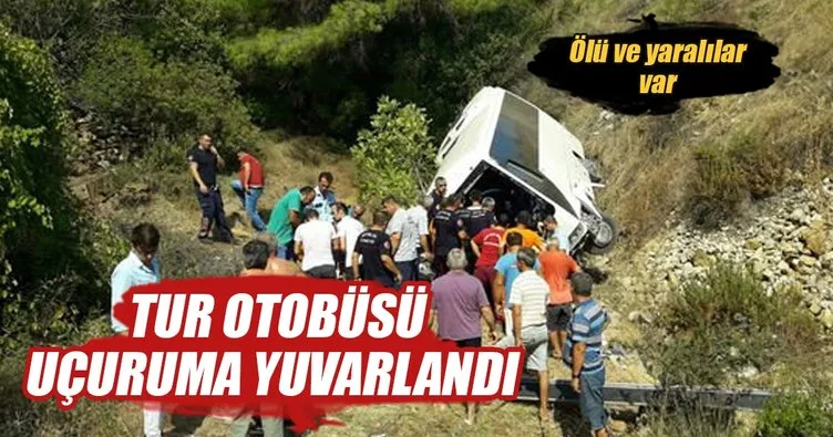 Antalya’da tur otobüsü şarampole yuvarlandı