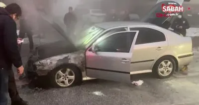 Konya’da seyir halindeki otomobil alev aldı | Video