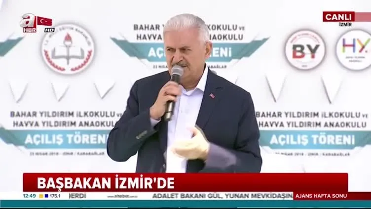 Başbakan Yıldırım İzmir'de vatandaşlara hitap etti
