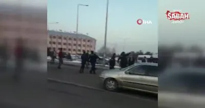 Erzurum’da minibüs şoförlerinin taşlı sopalı kavgası: 9 yaralı | Video