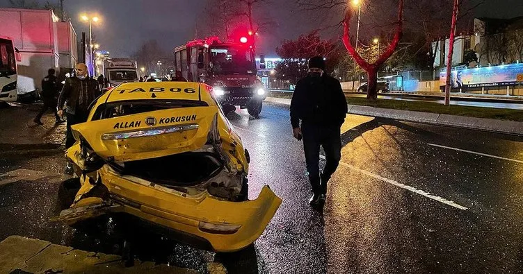 Beşiktaş’taki trafik kazası! Taksi şoförü ağır yaralandı