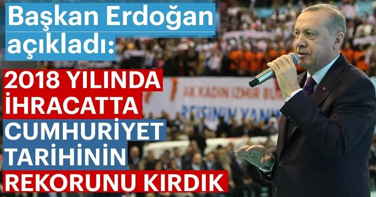 Son dakika haberi... Başkan Erdoğan: 2018 yılında cumhuriyet tarihinin ihracat rekoru kırıldı