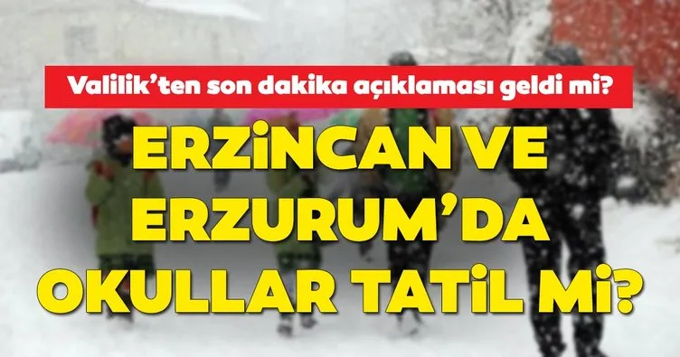 Erzincan ve Erzurum’da yarın okullar tatil mi? 8 Ocak Erzincan ve Erzurum Valiliği tarafından kar tatili açıklaması yapıldı mı?
