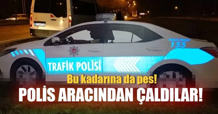 Samsun’da maket polis arabasının tepe lambalarını çaldılar!