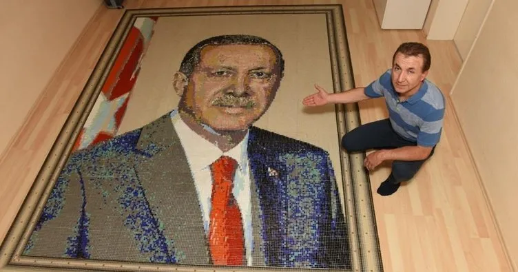 85 bin mozaikle Erdoğan’ı resmetti