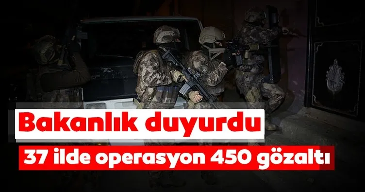 Son dakika: İçişleri Bakanlığı açıkladı: PKK/KCK terör örgütü üyesi 450 kişi gözaltına alındı