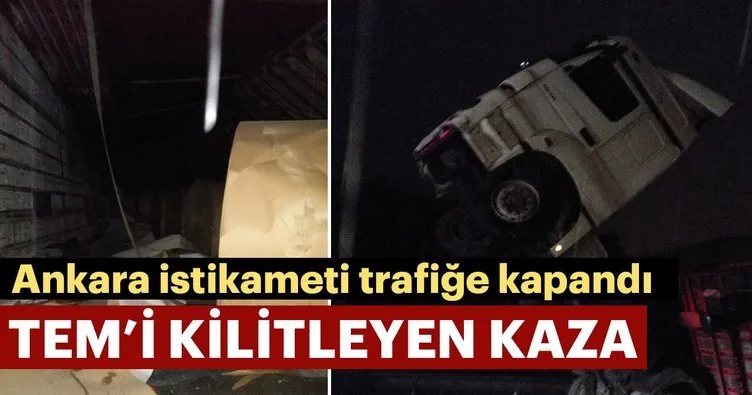 TEM’i kilitleyen kaza: Ankara istikameti trafiğe kapandı