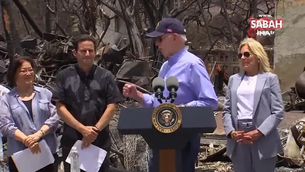 ABD Başkanı Joe Biden orman yangını felaketinin yaşandığı Hawaii'yi ziyaret etti | Video