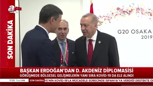 Son dakika! Başkan Erdoğan İspanya Başbakanı Pedro Sanchez ile görüştü | Video