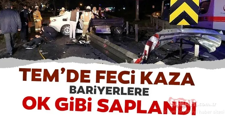 Son dakika: TEM’de feci kaza! Başakşehir’de otomobil bariyerlere saplandı