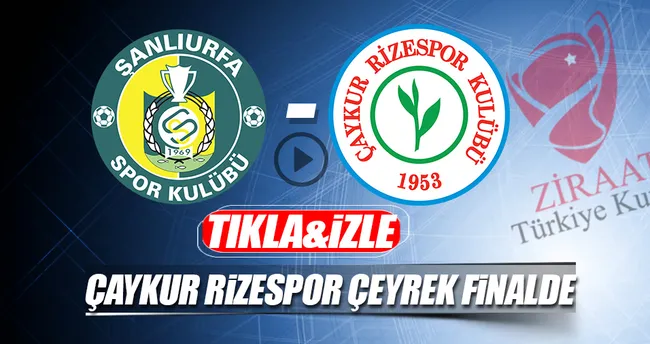Şanlıurfaspor - Çaykur Rizespor maç sonucu