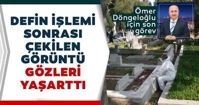 Ömer Döngeloğlu’nun kabrinde gözleri yaşartan görüntü! Dursun Ali Erzincanlı dostunun mezarı başından ayrılmadı! İşte o kare