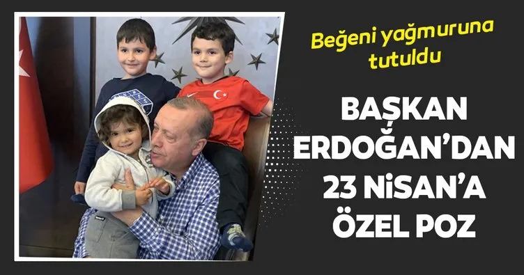 Başkan Erdoğan çocuklarla poz verdi