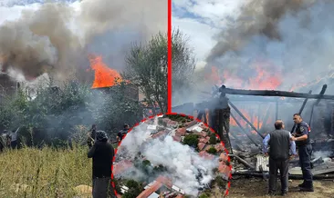 Kütahya’da korkutan yangın! Evi saran alevler ahır samanlıklara sıçradı: Köylüler seferber oldu! #kutahya