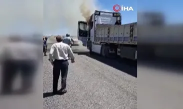 Ankara’da seyir halindeki tır alev aldı