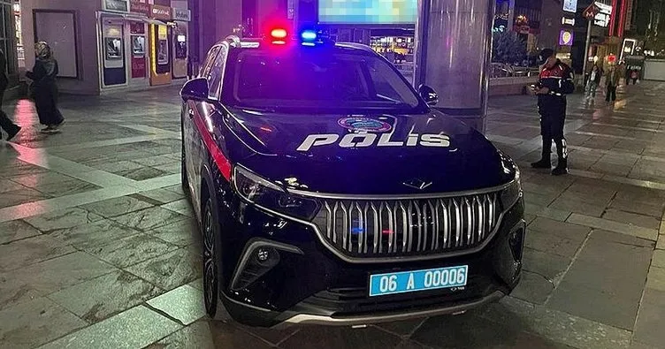 Ankara’da polis aracı Togg görevde
