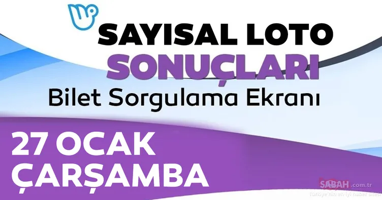 Sayısal Loto sonuçları MPİ ile belli oldu! 27 Ocak Milli Piyango Online ile Çılgın Sayısal Loto çekiliş sonucu ve bilet sorgulama ekranı