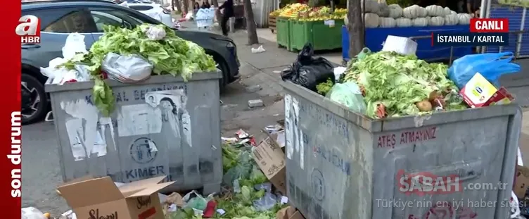 Kartal çöp yığınları ile doldu! İşçiler greve gitti, vatandaş kokudan yolda yürüyemiyor