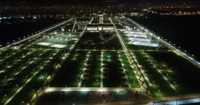 Eyyübiye Millet Bahçesi’nin gece görüntüsü büyük beğeni toplandı