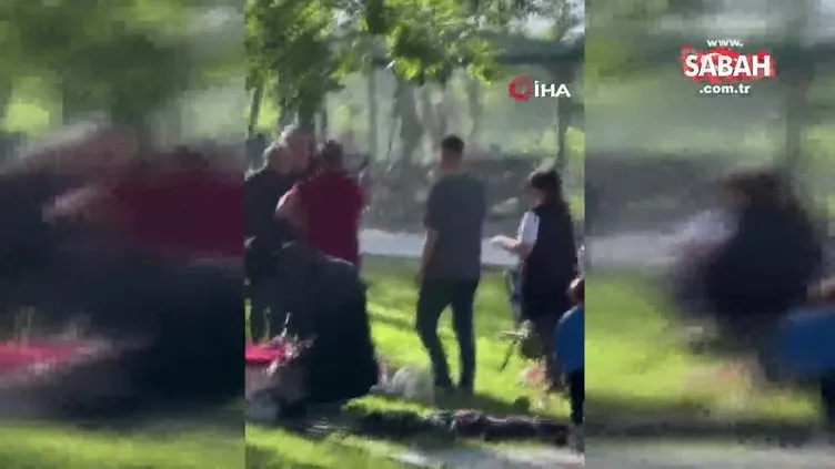 Bursa'da piknik alanında satırlı masa kavgası kamerada