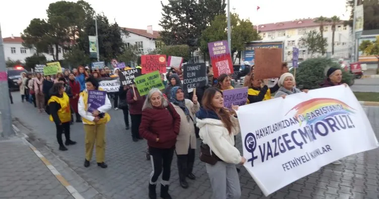 Kadınlar Fethiye’de de yürüdü