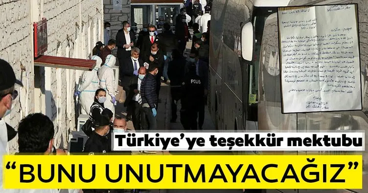 Türkiye’ye teşekkür mektubu: Bunu unutmayacağız