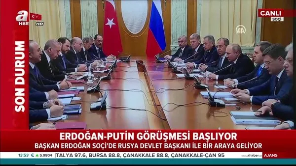 Cumhurbaşkanı Erdoğan ile Rusya Devlet Başkanı Putin arasındaki görüşme başladı