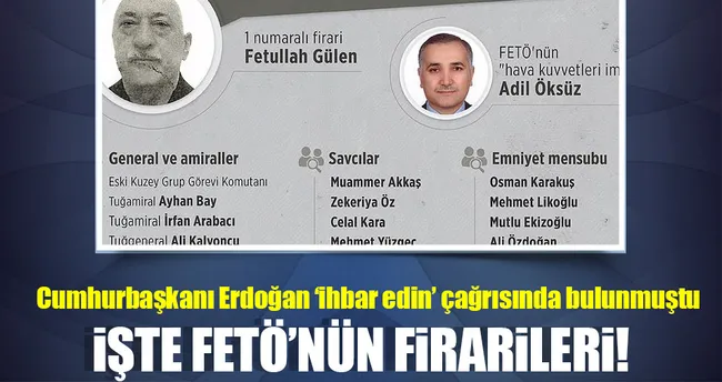 FETÖ’nün firarileri