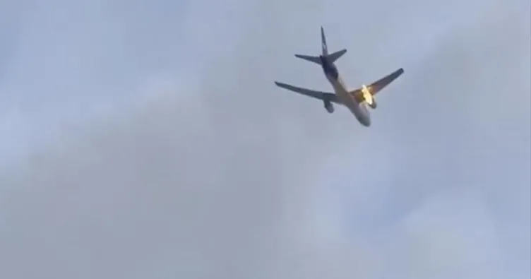 ABD’de korku dolu anlar: Kargo uçağı alev aldı!