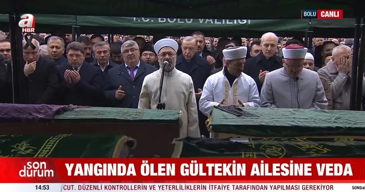 Başkan Erdoğan Bolu’daki yangında hayatını Gültekin ailesinin cenaze namazına katıldı: Canımız, yüreğimiz yandı