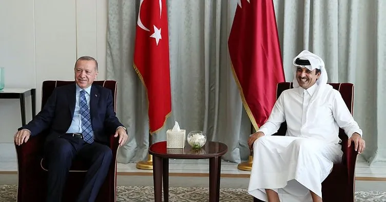 Cumhurbaşkanı Erdoğan, Katar Emiri Şeyh Temim bin Hamed Al Sani ile görüştü