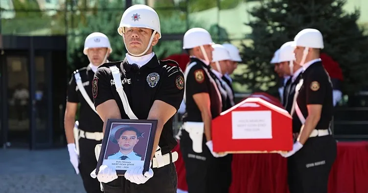 Görev başında şehit olan polise veda
