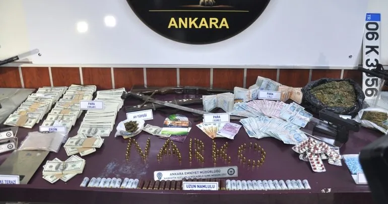Ankara’da uyuşturucu operasyonunda FETÖ CD’si ve 1 dolar ele geçirildi