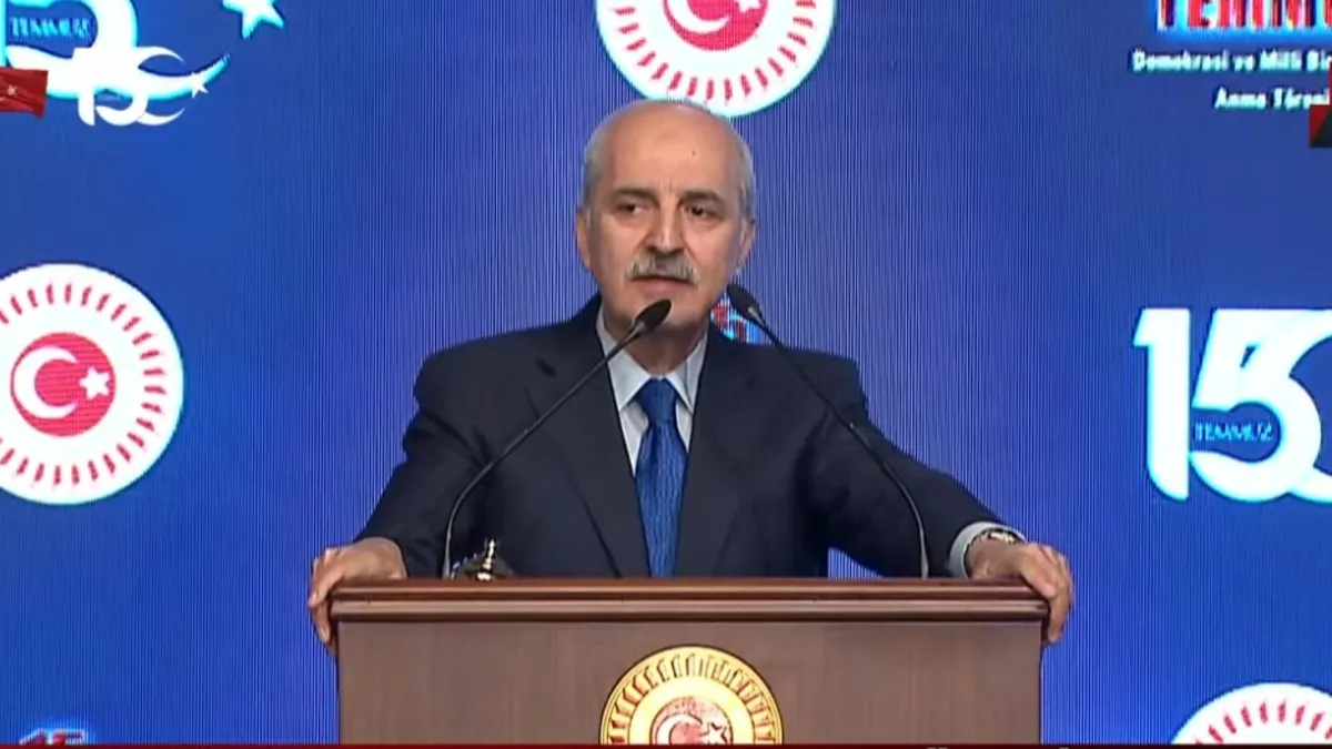 TBMM Başkanı Numan Kurtulmuş: Milletimiz 15 Temmuz'da demokrasiye sahip çıktı