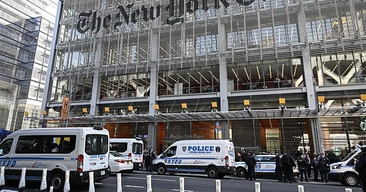 New York Times gazetesi binasında Gazze protestosu